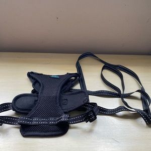 NWOT Supet black reflective small dog harness and leash